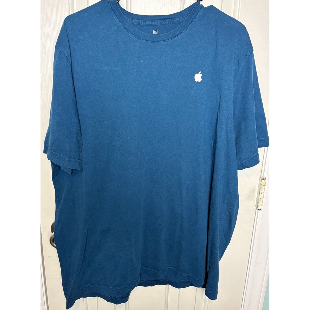 Apple Store T-Shirt Blue Employee Mac Computer Genius Bar Short Sleeve Size XL